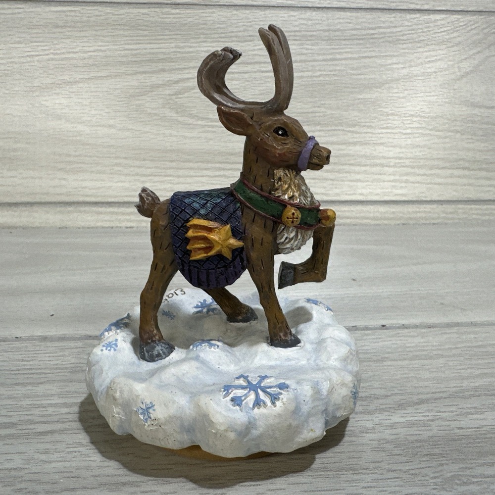 NEW‎ CREATIVE Reindeer Candle Topper 3.5x5" Snow Winter Christmas Bells